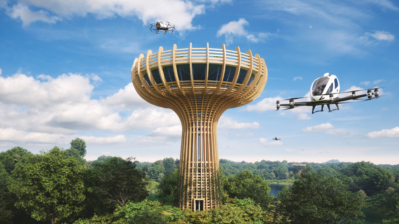 EHang and Giancarlo Zema Design collaborate to construct “first  eco-sustainable vertiport” - Urban Air Mobility News
